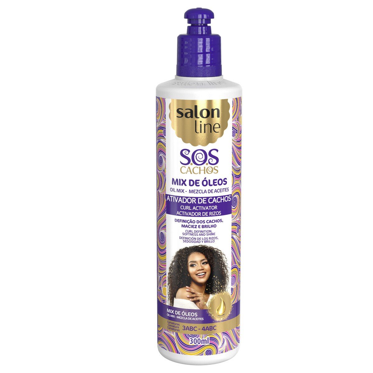 Ativador De Cachos Mix ÓLeos Nutritivos Sos Cachos Salon Line 300ml