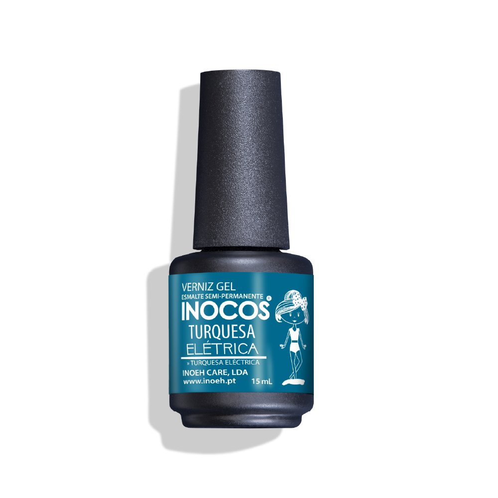Turquesa Elétrica Verniz Gel 15ml Inocos