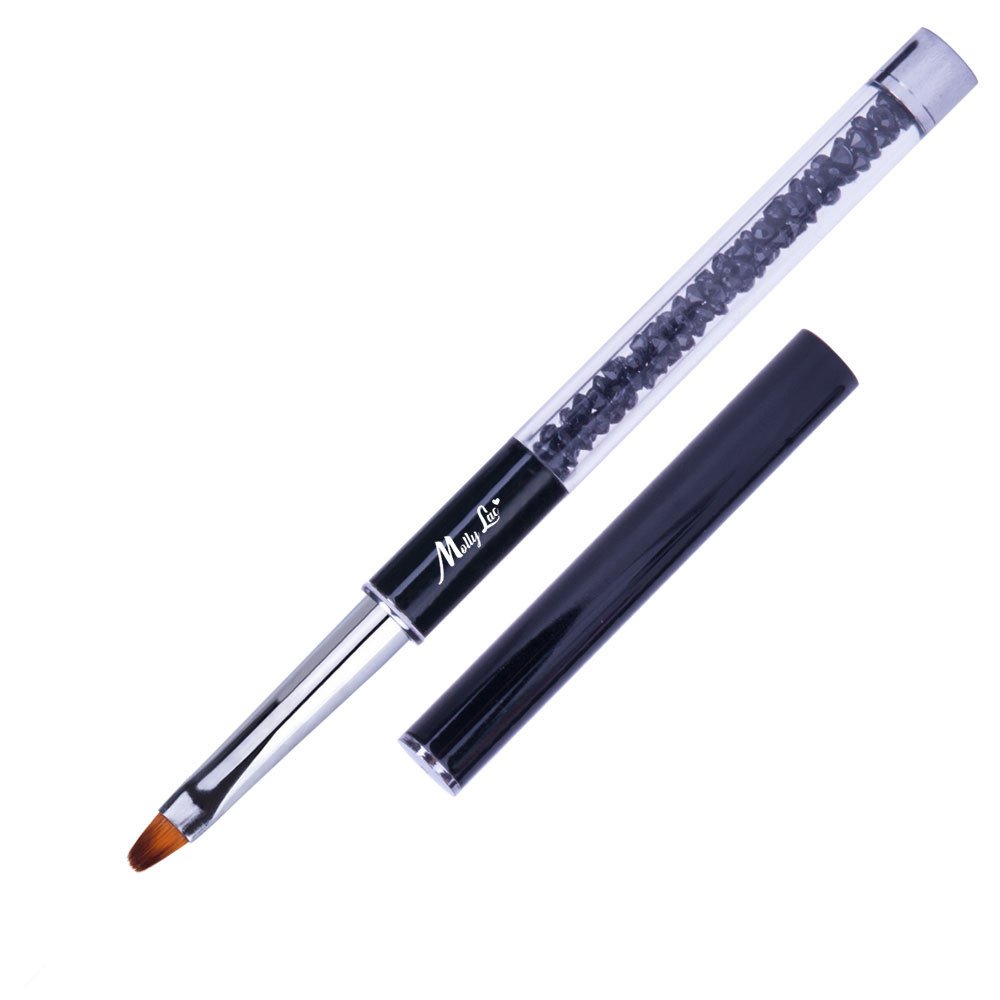 Pincel De Gel Preto E Acrílico Com Zircônia Nº6