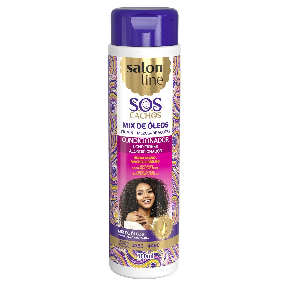 Condicionador Mix Óleos Nutritivos Sos Cachos Salon Line 300ml