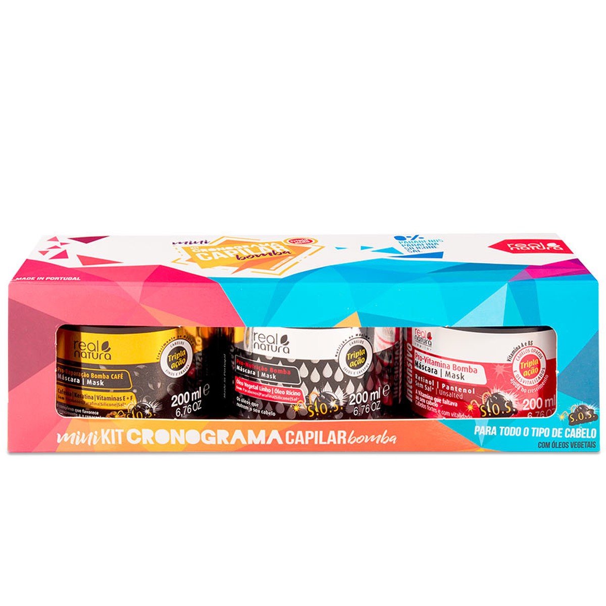 Kit De Máscaras Mini Cronograma Capilar 200ml Real Natura