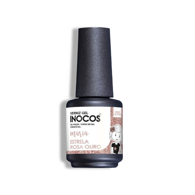 Verniz Gel Inocos Maria Estrela Rosa Ouro 15ml