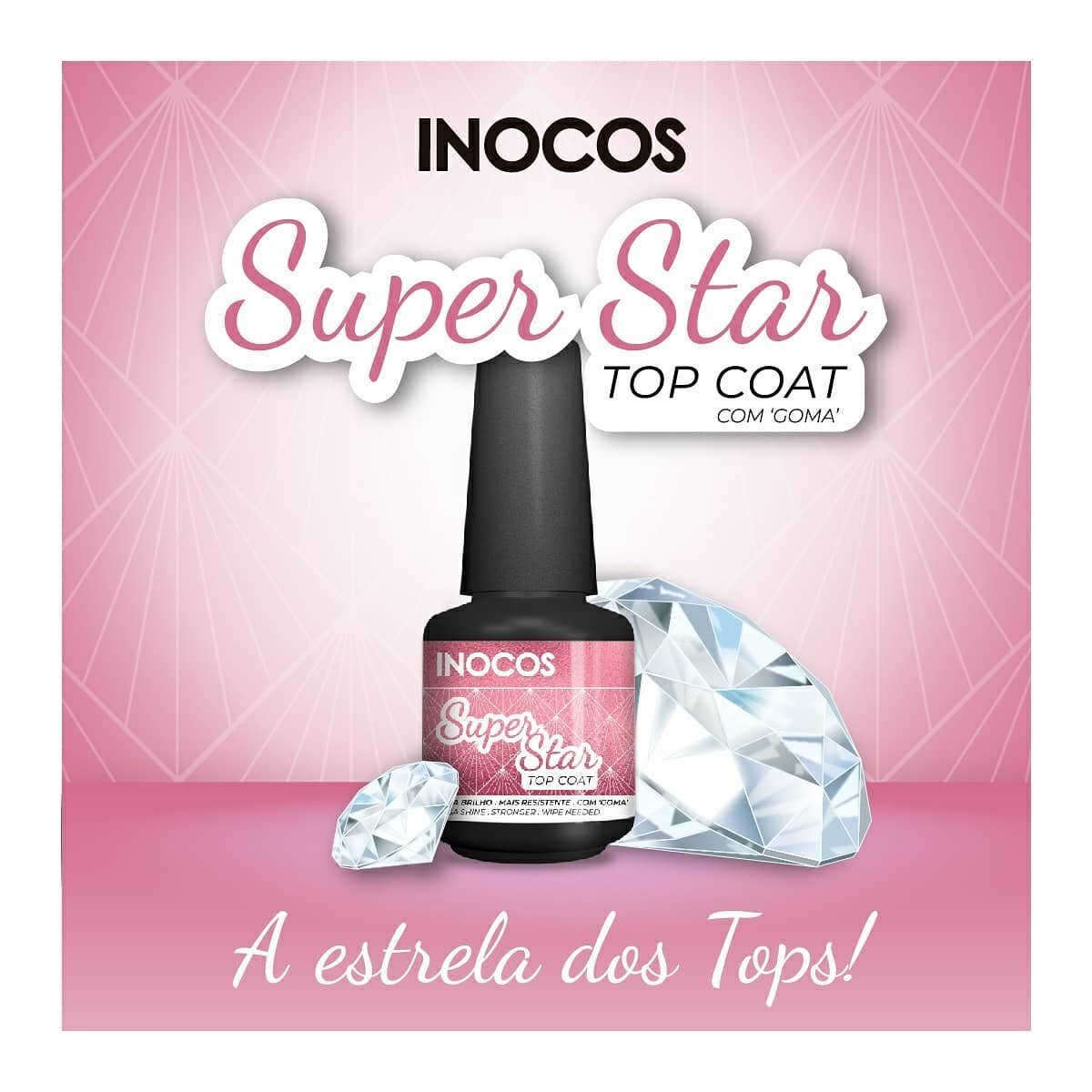 Top Coat Super Star Verniz Gel 15ml Inocos