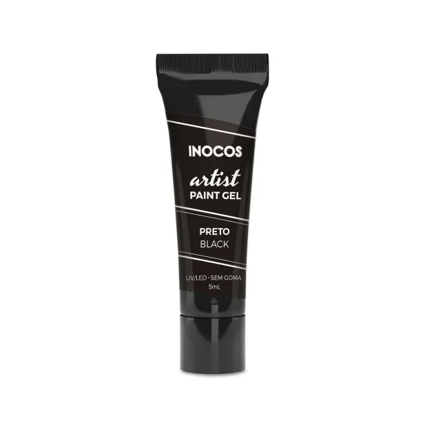 Paint Gel Artist Preto 5Ml Inocos