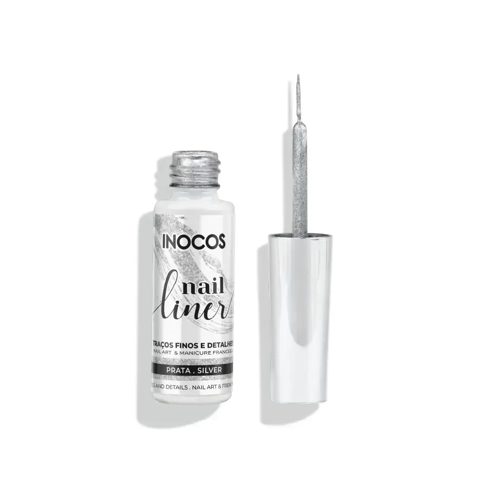 Nail Liner Prata 8Ml - Inocos