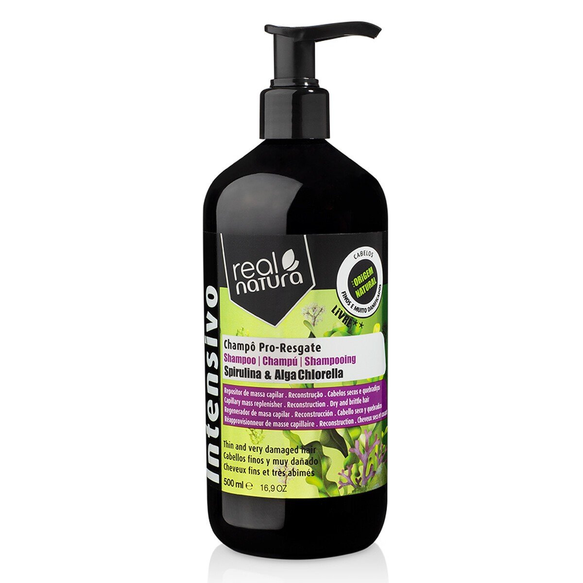 Real Natura Champo Sem Sal Pro-Rescate 500 Ml