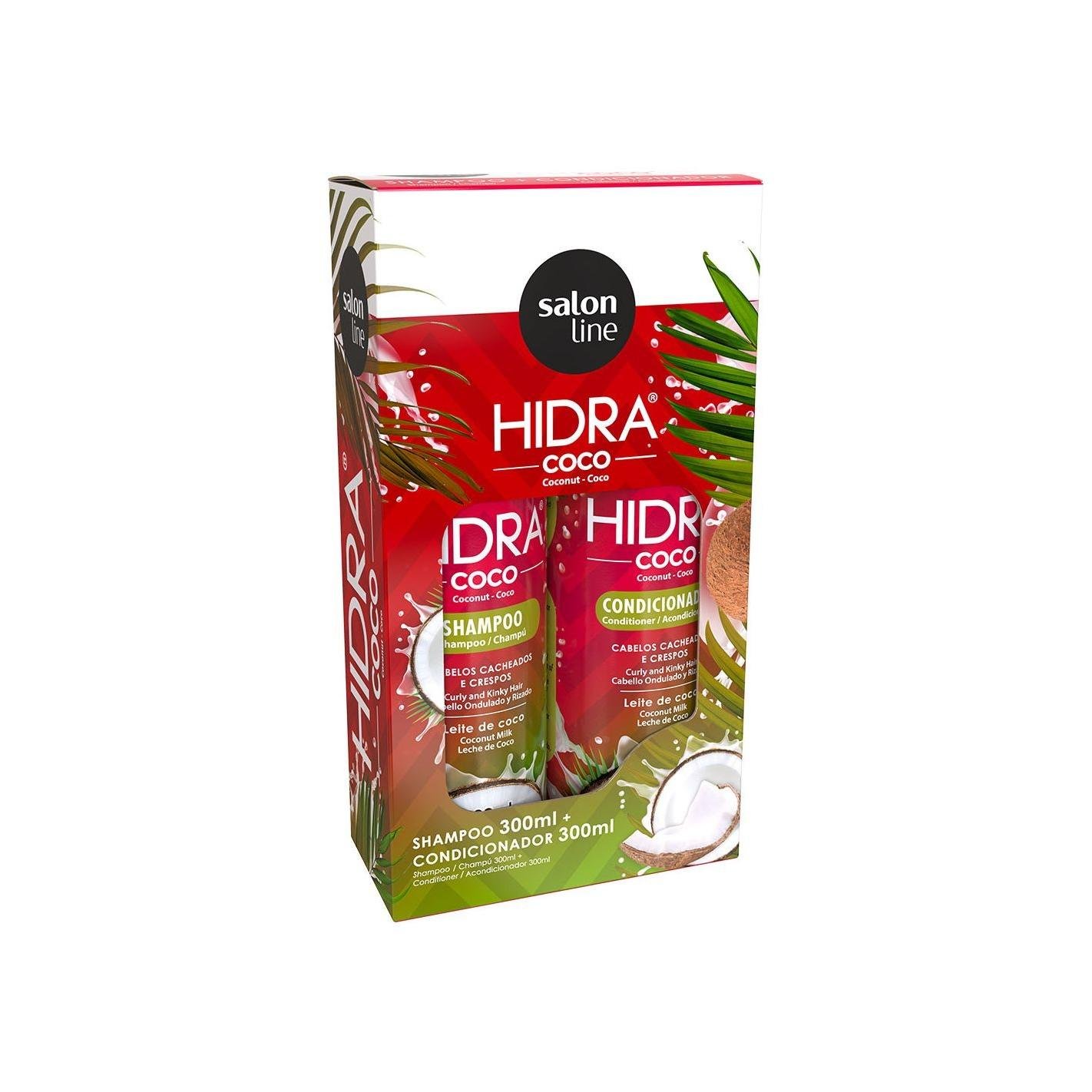 Kit Hidra Shampoo + Condicionador Leite De Coco E Colagénio 300Ml - Salon Line