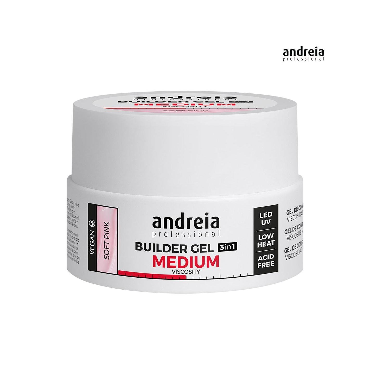 Builder Gel Medium Viscosity Soft Pink 22Gr Andreia