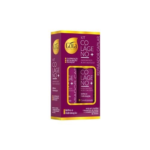 Kit Shampoo + Condicionador Colágeno + 300Ml - Gota Dourada