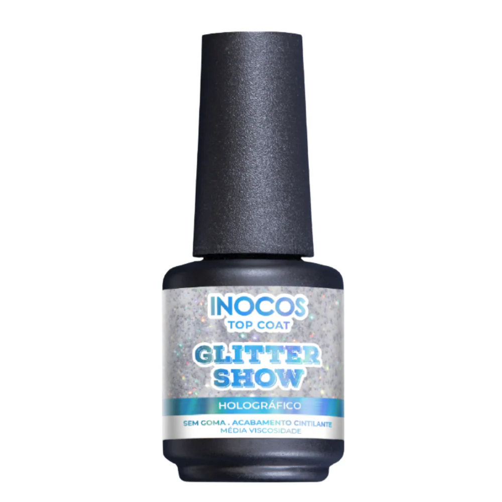 Top Coat Glitter Show Holográfico 15Ml Inocos