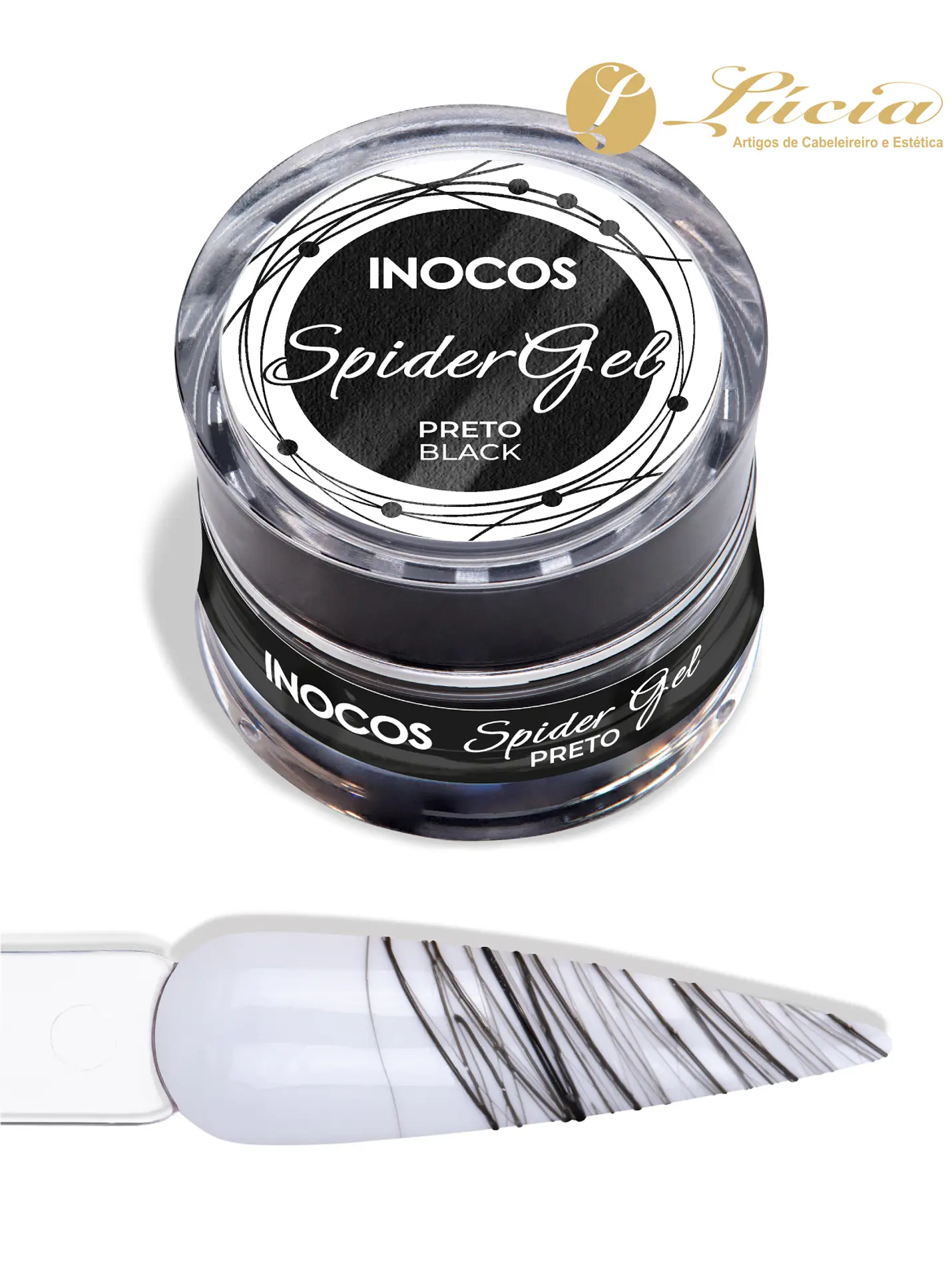 Spider Gel Preto Inocos 5Ml