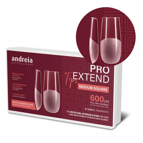 Pro Extend Tips Extensões De Unhas Medium Square Formato Square 600Un - Andreia