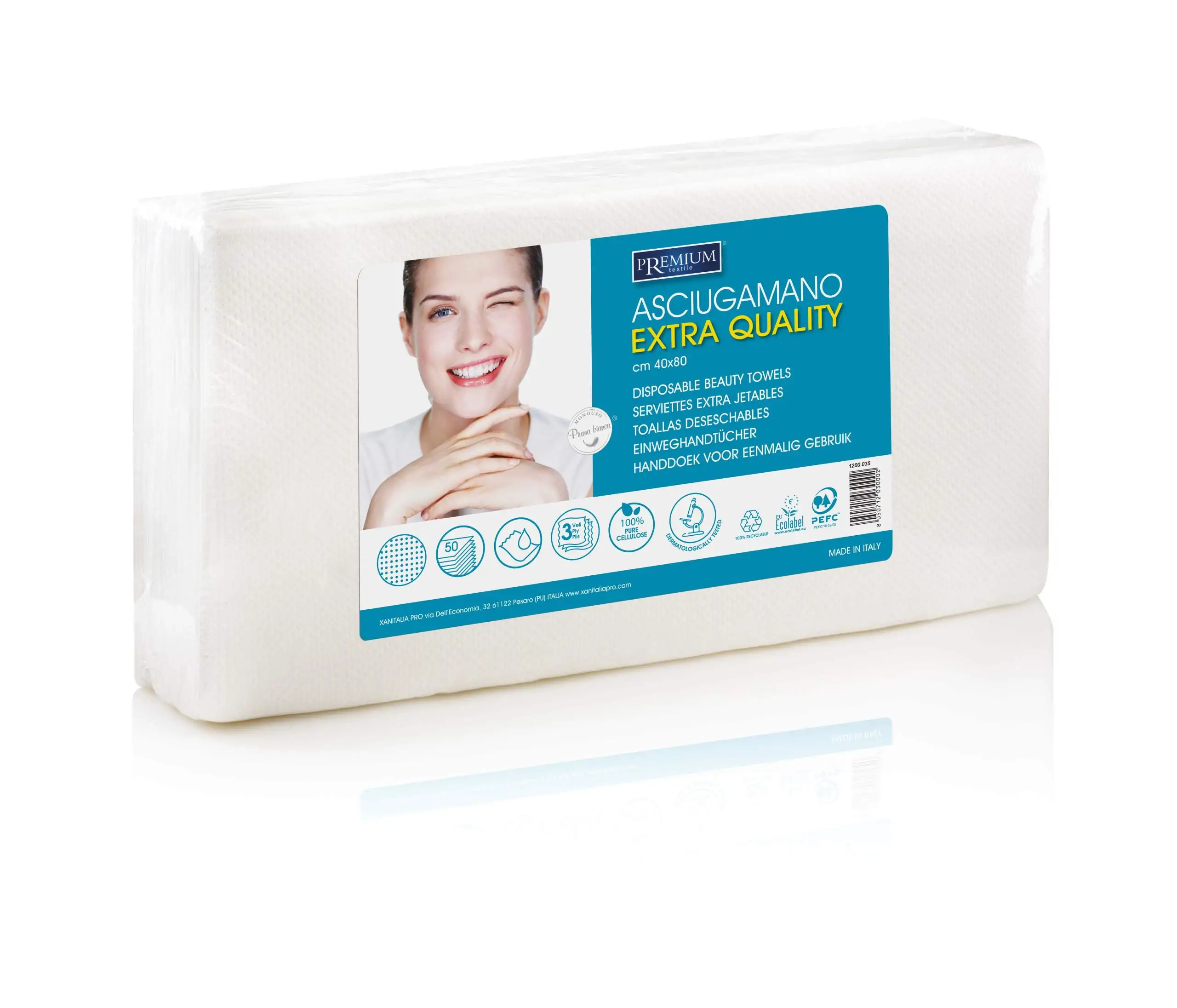Toalha Descartavel Celulose 50 Unidades Xanitalia