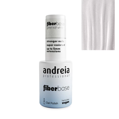 Fiber Base Glitter Soft White 10,5Ml - Andreia