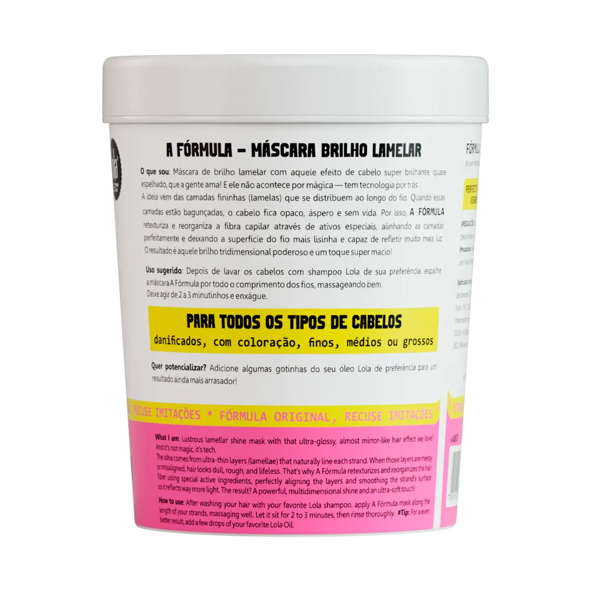 A Fórmula Máscara Brilho Lamelar 450 g - Lola