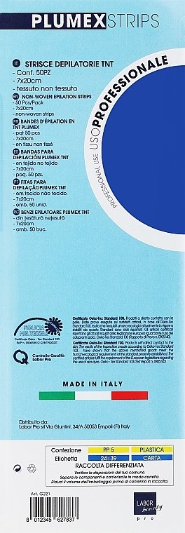 BANDAS DEPILATÓRIAS TNT 50 UNIDADES- LABOR